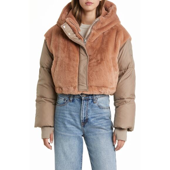 NWOT UGG Keely Convertible Faux Fur Hooded Puffer Coat Size Medium - Picture 3 of 6